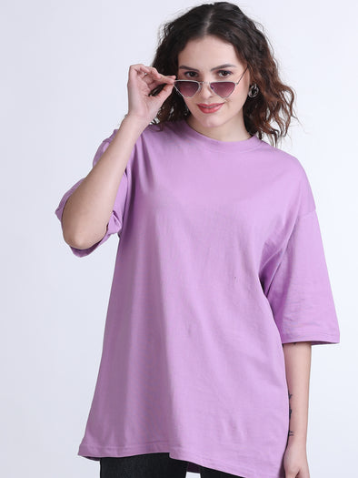 Oversized Solid T-Shirt LILAC