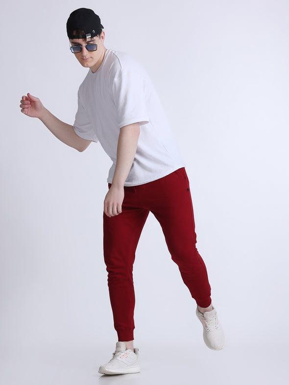 COMFY PREMIUM COTTON JOGGERS MAROON