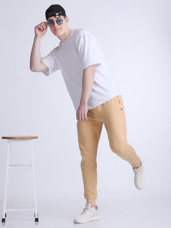 COMFY PREMIUM COTTON JOGGERS BEIGE