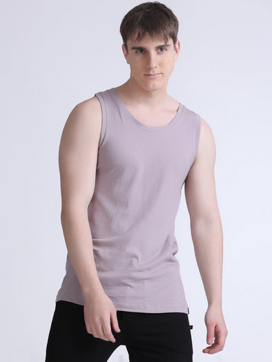 Super Combed COTTON RICH Solid Performance Gym Vests- CAMEL COLOR