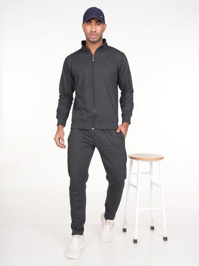 Cotton Fleece Track Suit : DARK GREY