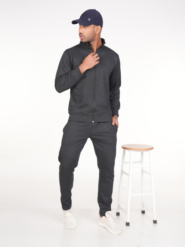 Cotton Fleece Track Suit : DARK GREY