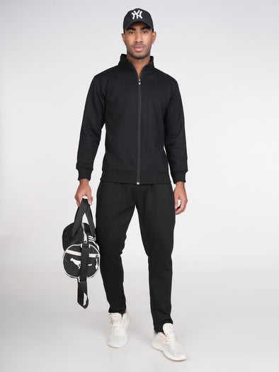 Cotton Fleece Track Suit : BLACK