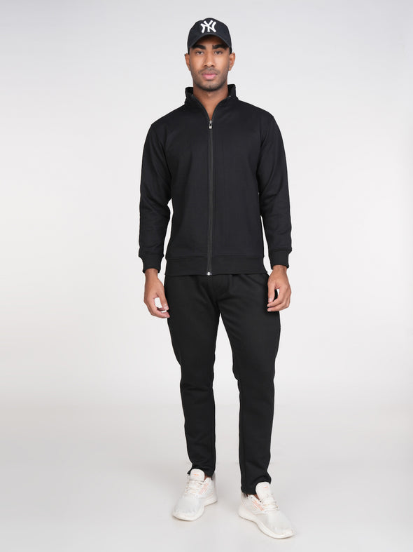 Cotton Fleece Track Suit : BLACK