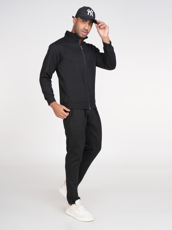 Cotton Fleece Track Suit : BLACK