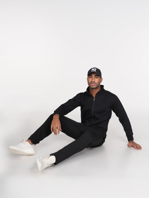 Cotton Fleece Track Suit : BLACK