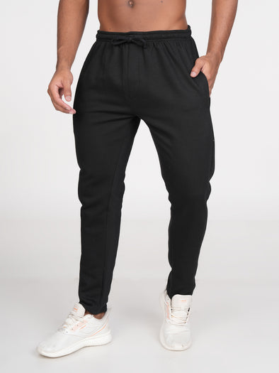 Cotton Fleece Track Pants : Black