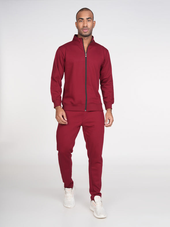 Cotton Fleece Track Suit : Maroon