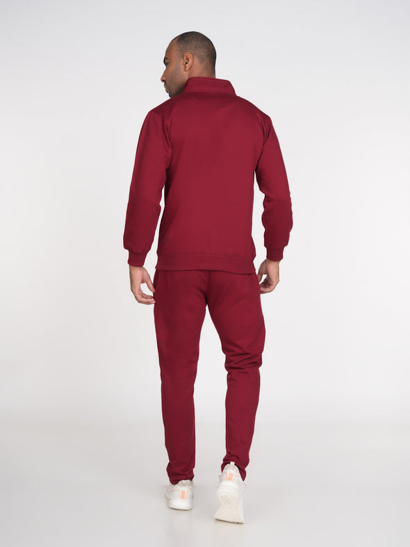 Cotton Fleece Track Suit : Maroon