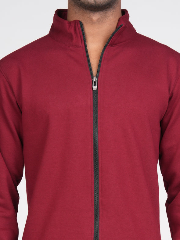 Cotton Fleece Track Suit : Maroon