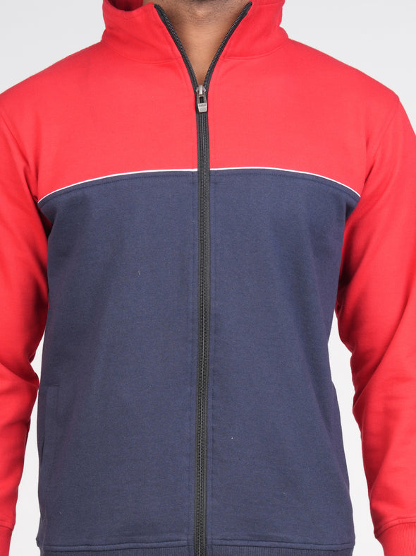 Cotton Fleece Track Suit : Red & Navy