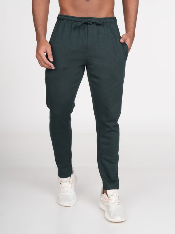 Cotton Fleece Track Pants : Green