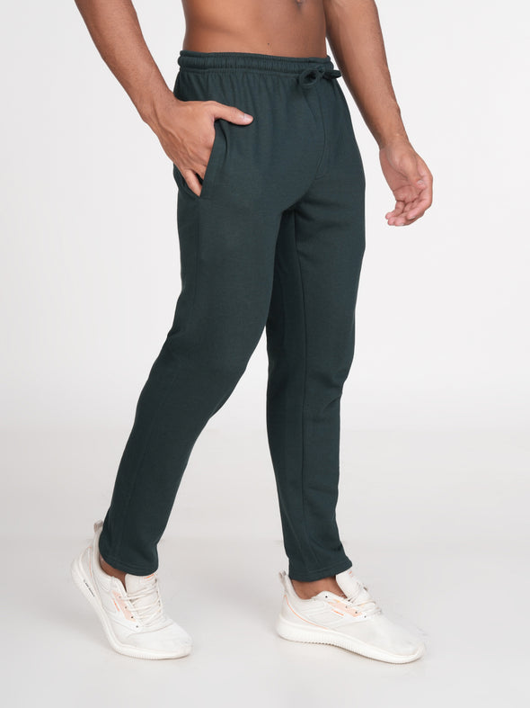 Cotton Fleece Track Pants : Green