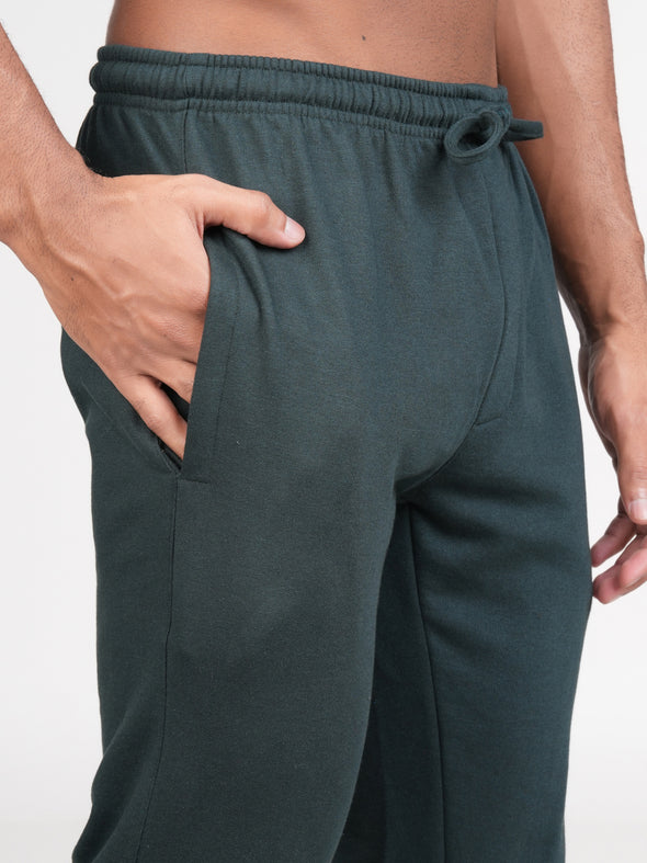 Cotton Fleece Track Pants : Green