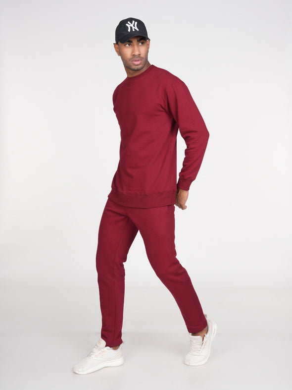 Cotton Fleece Co-ord Set : Maroon