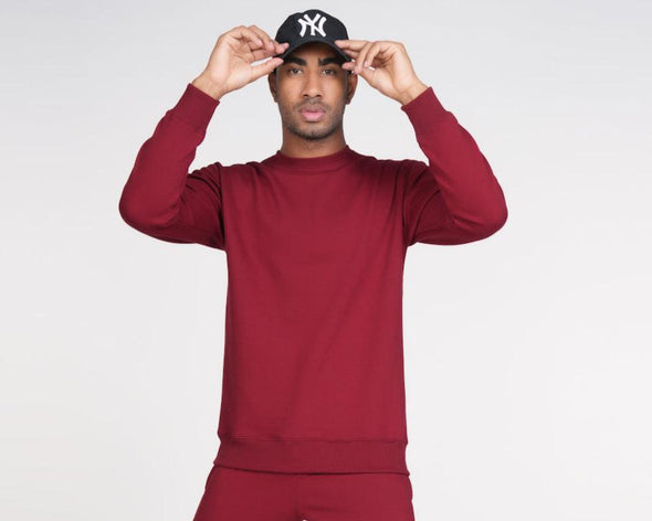 Cotton Fleece Sweatshirt: Maroon