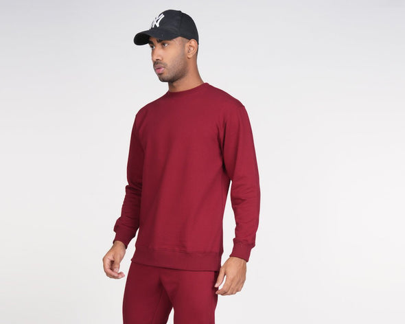 Cotton Fleece Sweatshirt: Maroon