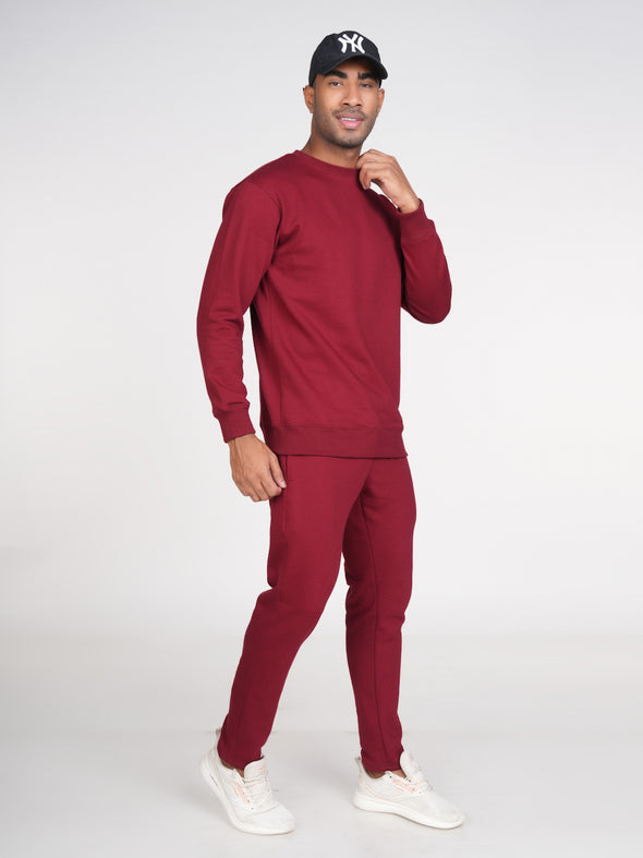 Cotton Fleece Co-ord Set : Maroon