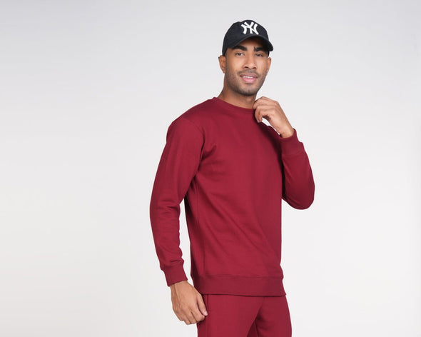 Cotton Fleece Sweatshirt: Maroon