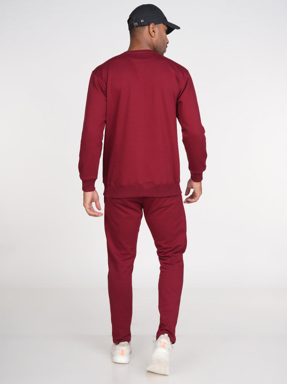 Cotton Fleece Co-ord Set : Maroon