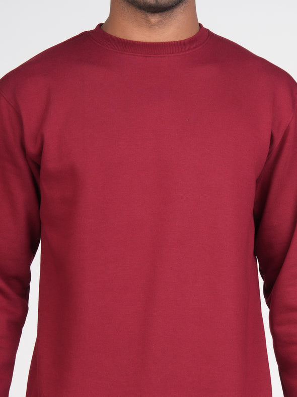 Cotton Fleece Sweatshirt: Maroon