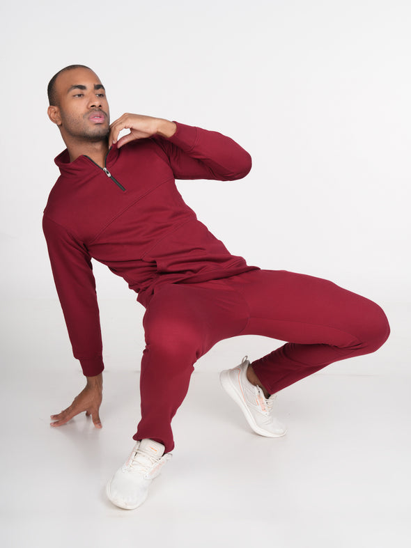 Cotton Fleece Co-ord Set : Maroon