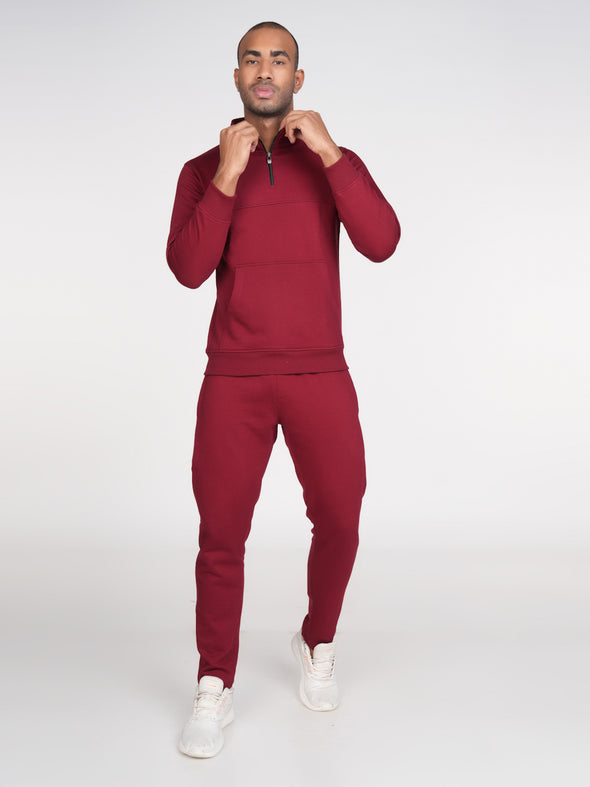 Cotton Fleece Co-ord Set : Maroon