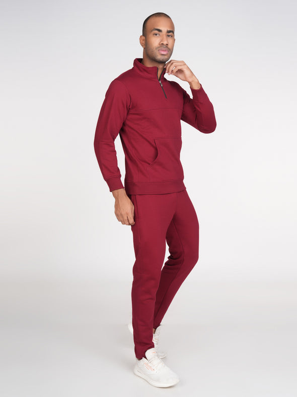 Cotton Fleece Co-ord Set : Maroon