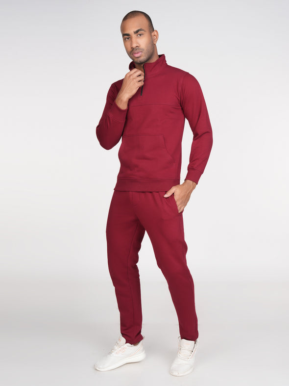 Cotton Fleece Co-ord Set : Maroon