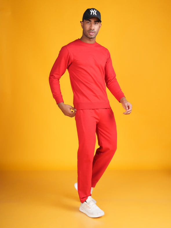 Cotton Fleece Co-ord Set : RED