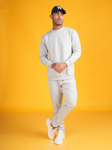 Cotton Fleece Sweatshirt : LIGHT GREY