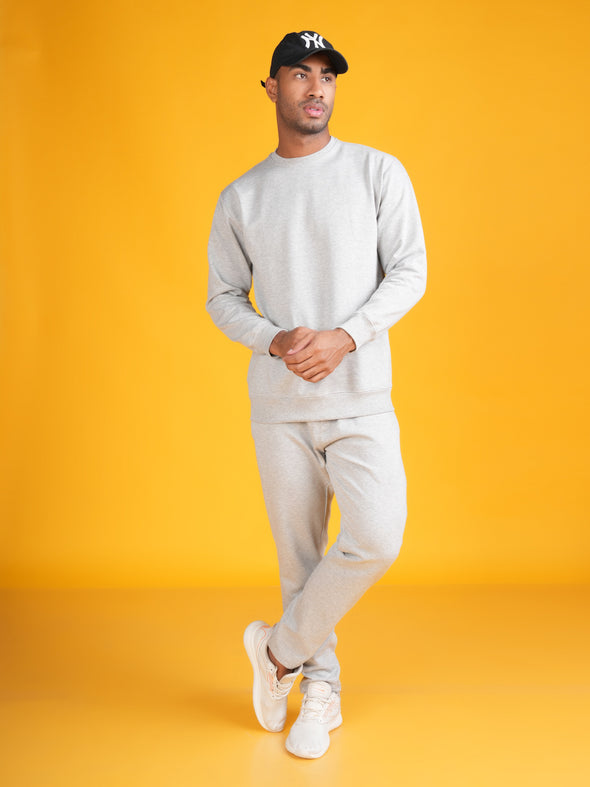 Cotton Fleece Sweatshirt : LIGHT GREY