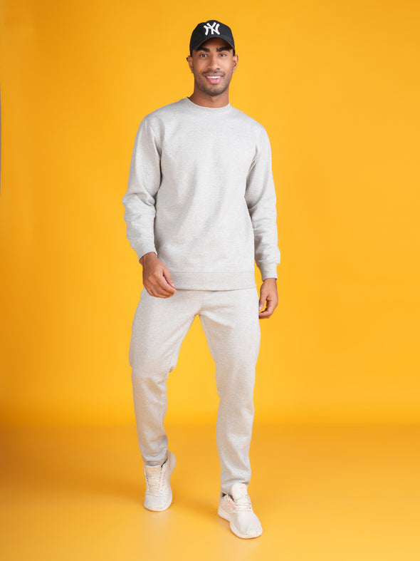 Cotton Fleece Track Pants : Light Grey