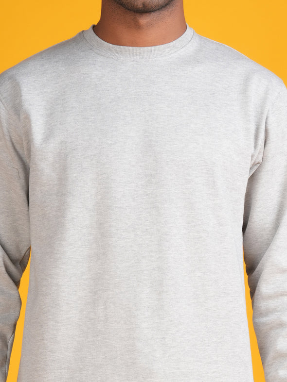 Cotton Fleece Sweatshirt : LIGHT GREY