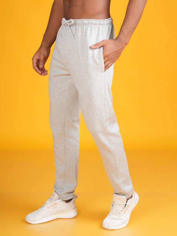 Cotton Fleece Track Pants : Light Grey