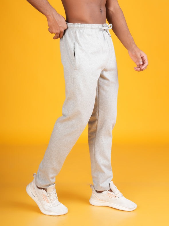 Cotton Fleece Track Pants : Light Grey