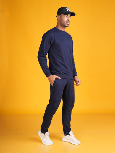 All Weather Cotton Sweatshirt: NAVY BLUE