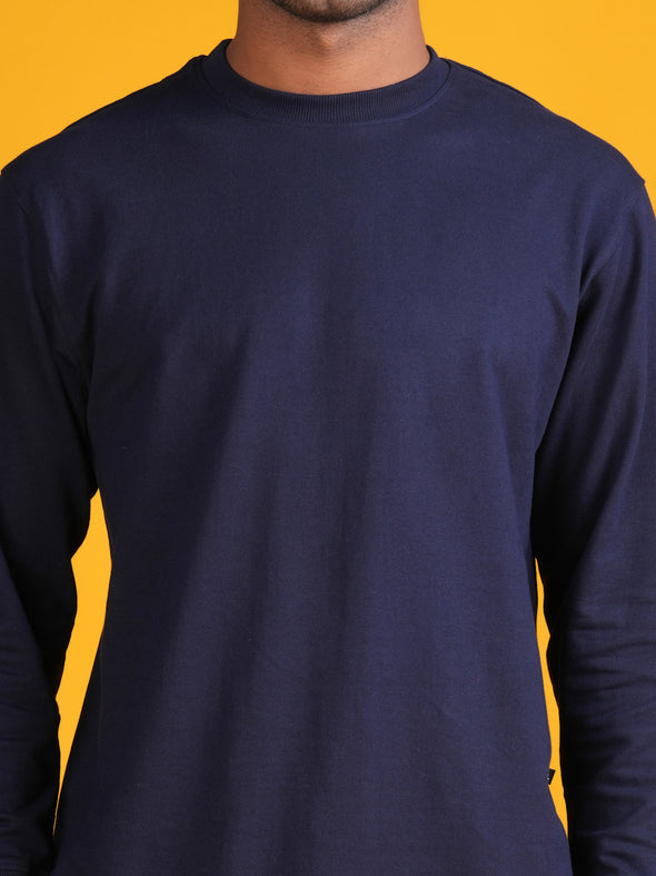 All Weather Cotton Sweatshirt: NAVY BLUE