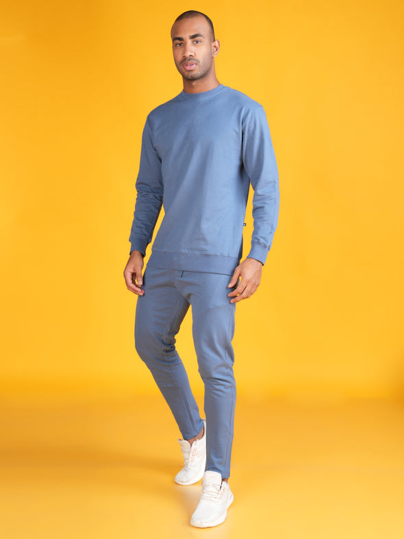 All Weather Cotton Sweatshirt: AIRFORCE BLUE