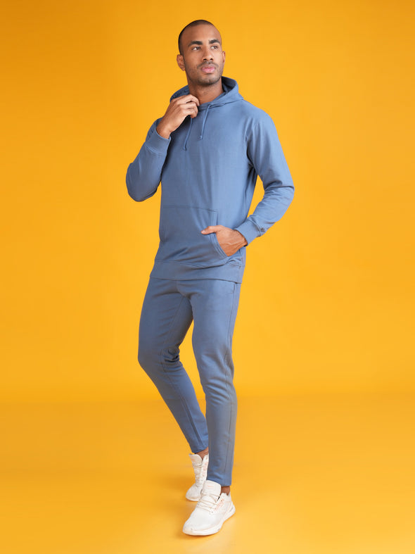 All Weather Solid Men Hoodie: AIRFORCE BLUE