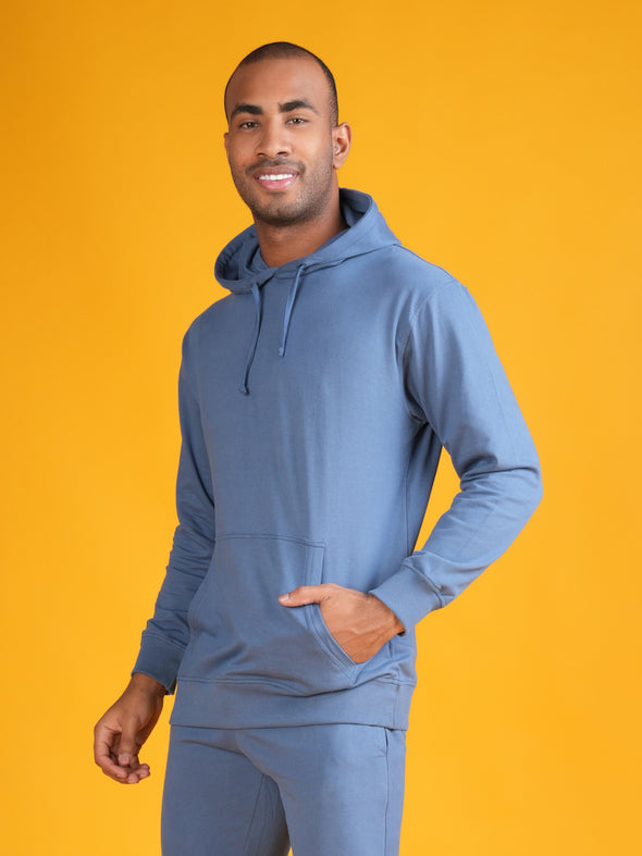 All Weather Solid Men Hoodie: AIRFORCE BLUE