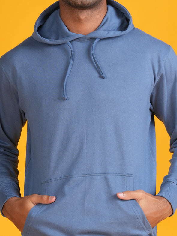 All Weather Solid Men Hoodie: AIRFORCE BLUE