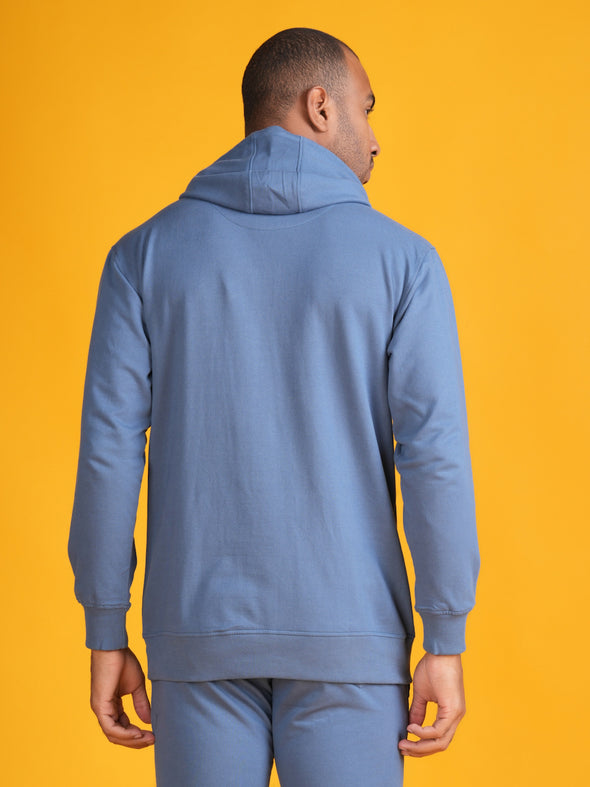 All Weather Solid Men Hoodie: AIRFORCE BLUE