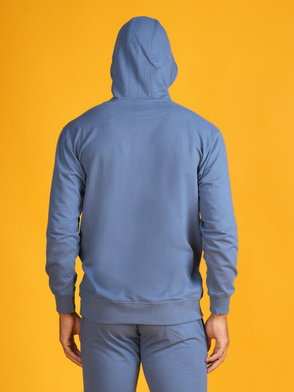 All Weather Solid Men Hoodie: AIRFORCE BLUE