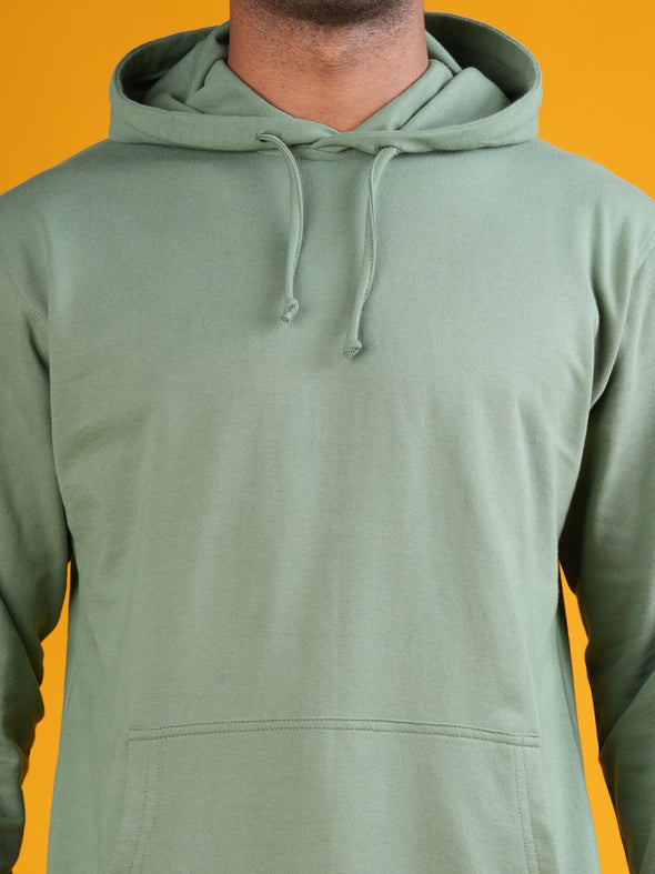 All Weather Solid Men Hoodie: Green