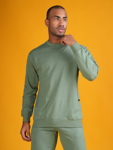 All Weather Cotton Sweatshirt: Green