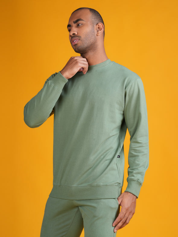 All Weather Cotton Sweatshirt: Green