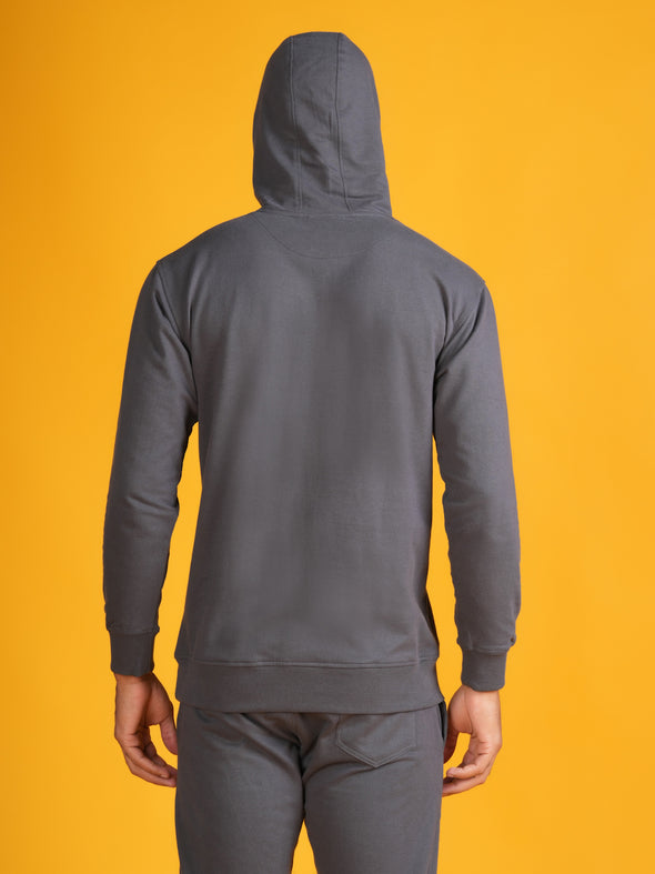 All Weather Solid Men Hoodie: Steel Grey