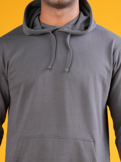 All Weather Solid Men Hoodie: Steel Grey