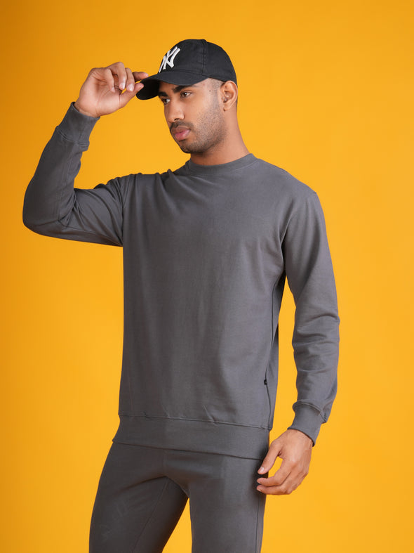 All Weather Cotton Sweatshirt: Steel Grey